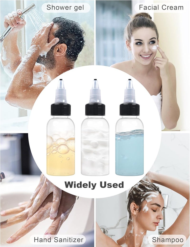 EOSAU 6 Pcs 1oz Plastic Squeeze Bottles with Twist Top Cap, 30ml Clear Dispensing Bottles, Empty Squirt Bottle for Liquids, Sauces, Arts, Crafts, Travel - Image 3